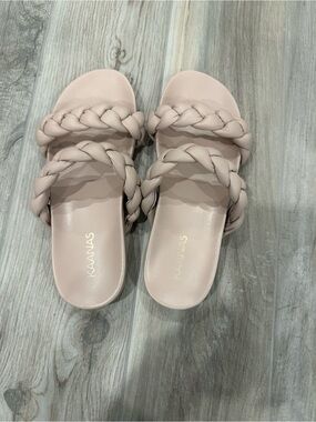 Kaanas Double Braided Slide Sandals - Blush